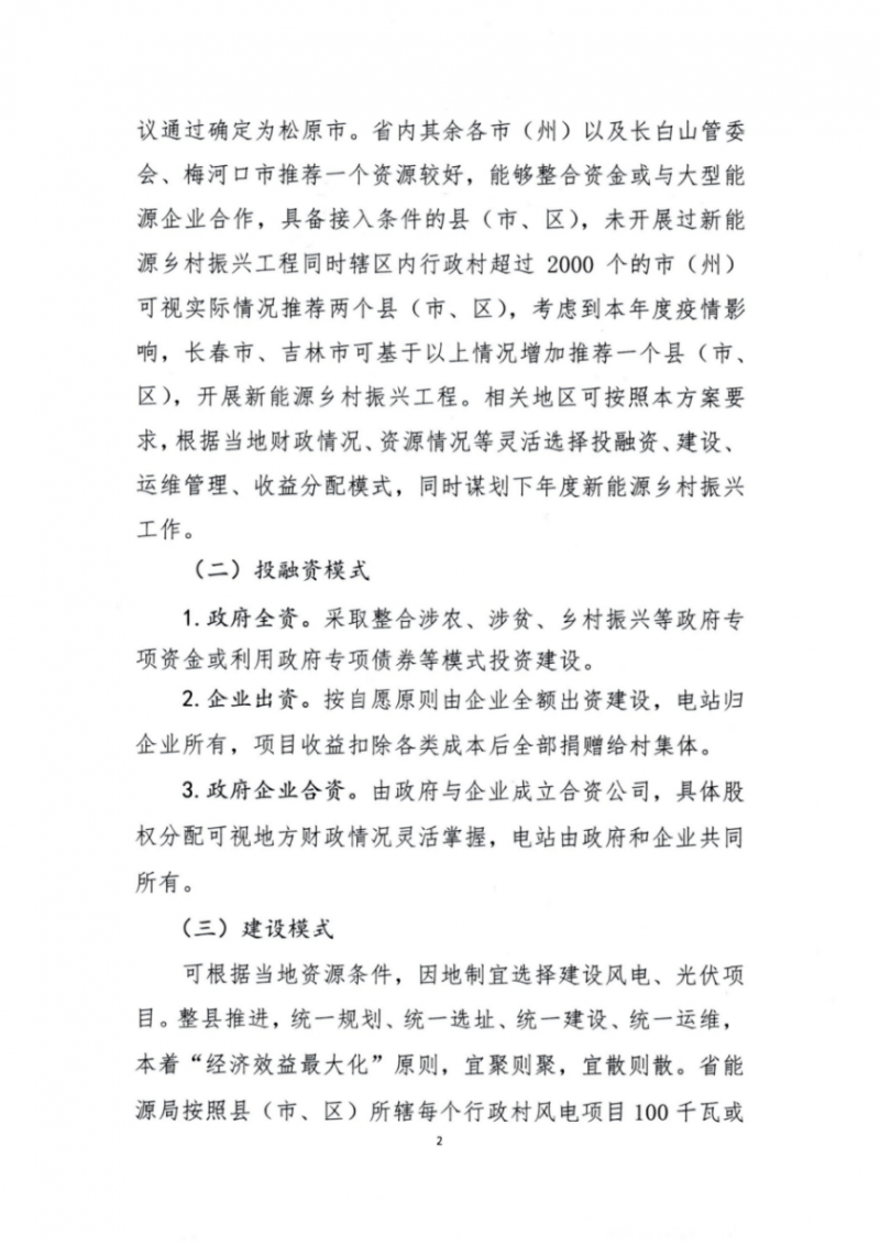 吉林省能源局發(fā)布全國首個出臺的省級“新能源+鄉(xiāng)村振興”方案！